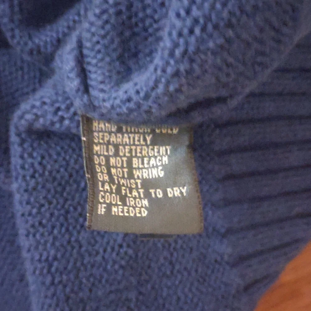 Men's Polo Ralph Lauren Blue Zip-Up Sweater Size LARGE - Picture 8 of 8